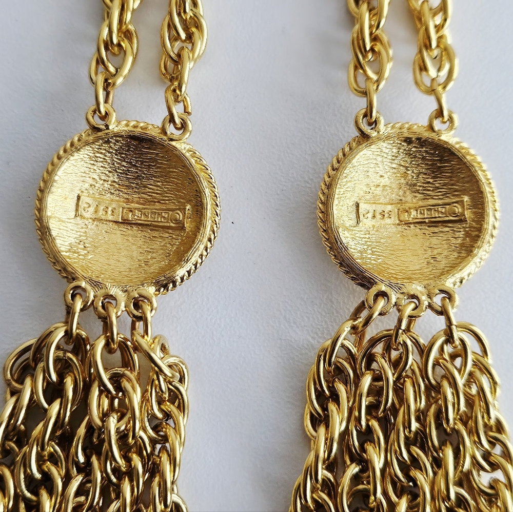 Vintage Chanel Lagerfeld Iconic Statement CC Swagged Collar Gold-plated Necklace - Picture 7 of 11